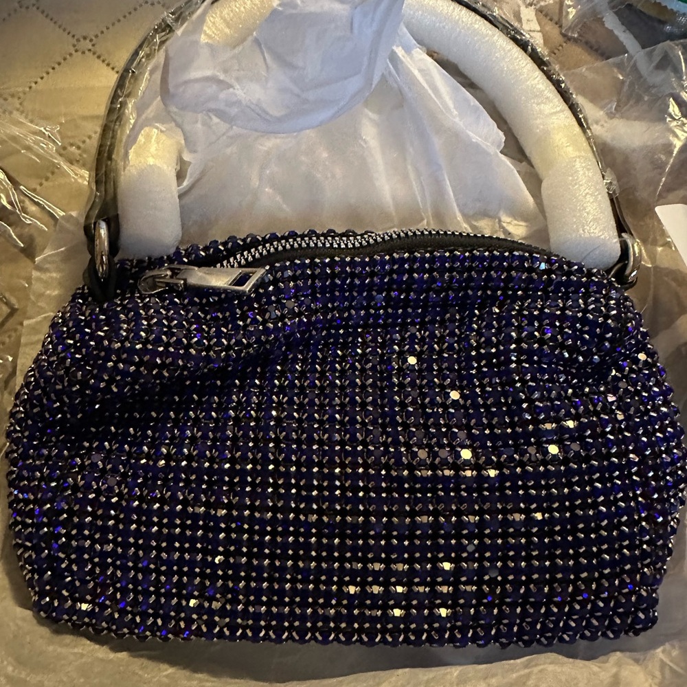 Elegant Women's Mini Bag in Black and Silver